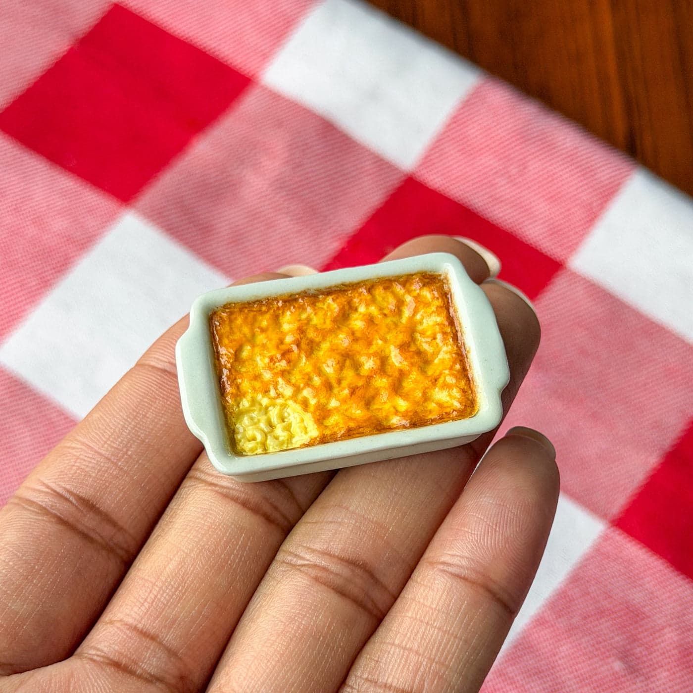 Handmade miniature baked mac and cheese by Dainty Foodie